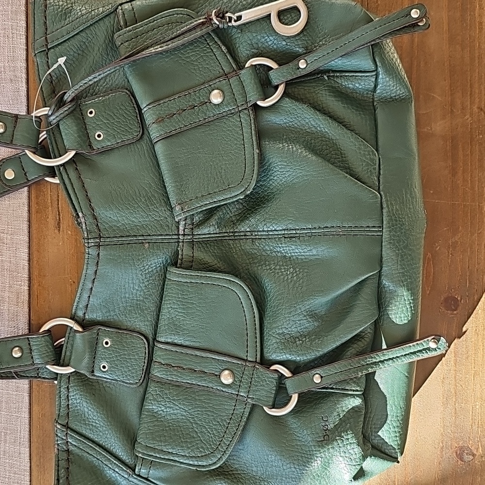 BORN BOC b.o.c. emerald green purse vegan leather pleather *With Flaws*
